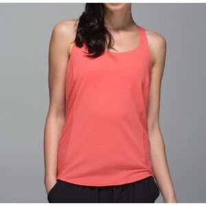 Lululemon Workout Wild Tank Top Criss Cross Back Athletic Coral Pink Size 6